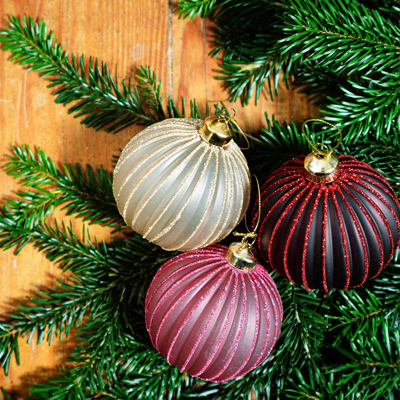 Kugelset mit Glitzerstreifen